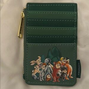 Disney Peterpan & friends Green Kids Card Holder with Cartoon Characters
